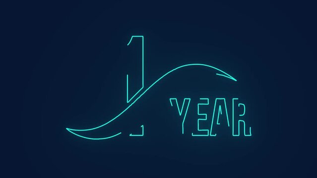 one year completed anniversary event celebration animation