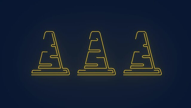 traffic cones road safety sign animation