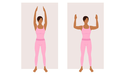 woman near the wall doing exercise - wall angels