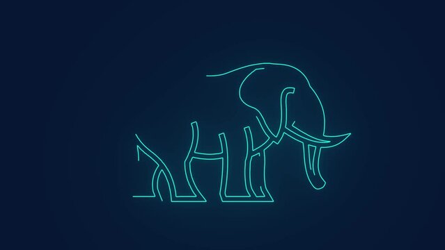 elephant animal zoo logo animation