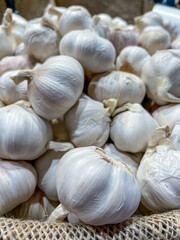 Fresh garlic from the garden for cooking.