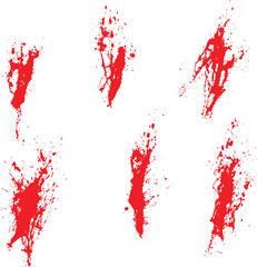 Blood splat horror paint vector collection