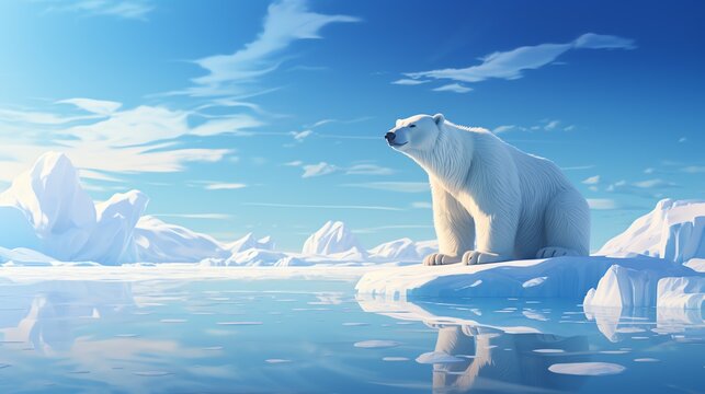 a polar bear on an ice floe