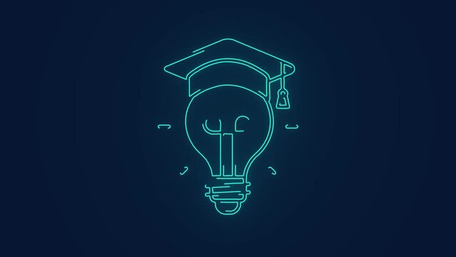 business school light bulb education scholar animation