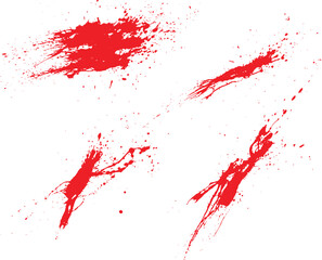 Vector bleeding set ink splatter blood background