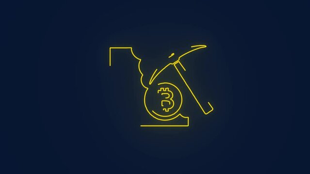 Bitcoin mining cryptocurrency in wallets animation
