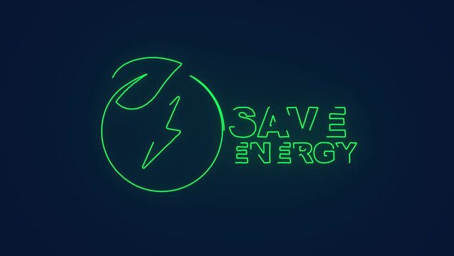 Save Energy switch electric Eco friendly  Animation