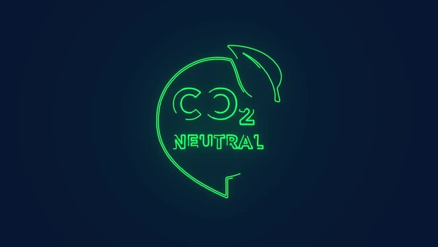 carbon emission neutral co2 reduced for environment animation