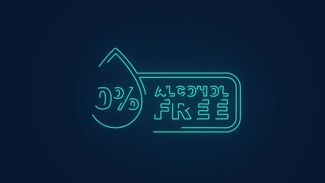 zero percent alcohol on products badge logo animation