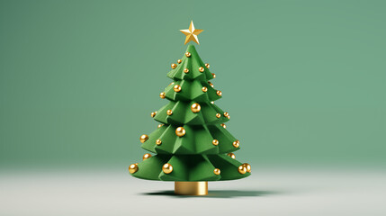 abstract green christmas tree