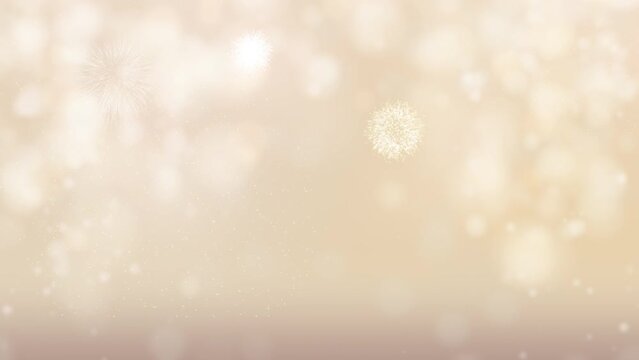 Celebration fireworks. Champagne Gold. loop video background.(067)
