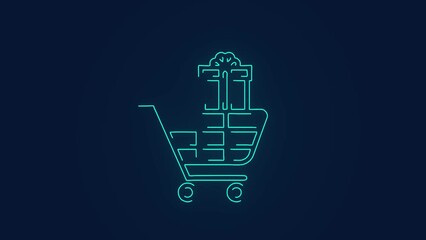 shopping cart with gift rewards loyalty program animation