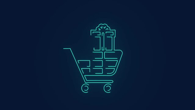 shopping cart with gift rewards loyalty program animation