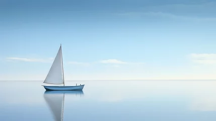 Gordijnen a sailboat on the water © Georgeta