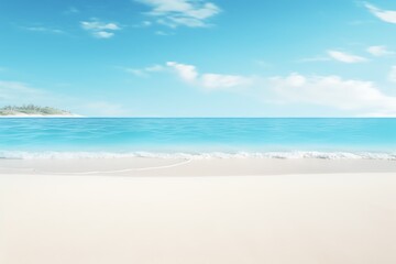 Fototapeta na wymiar a beach with blue water and sand