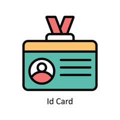 ID Card vector filled outline Icon Design illustration. Business And Management Symbol on White background EPS 10 File