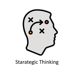 Strategic Thinking vector filled outline Icon Design illustration. Business And Management Symbol on White background EPS 10 File