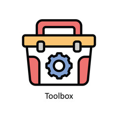 Fototapeta premium Toolbox vector filled outline Icon Design illustration. Business And Management Symbol on White background EPS 10 File