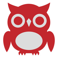 フクロウのアイコン 赤