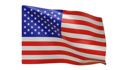 USA flag realistic 3d render isolated, usa flag isolated, usa flag background