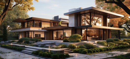 Contemporary Home Architecture with minimalistic facade