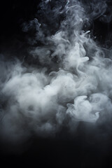 White smoke isolated on black background. Abstract background. Texture fog. Design element.