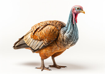 Colorful turkey isolated on the white background, High quality photo of turkey