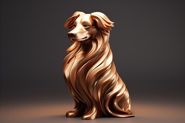 A 3d figurine or toy statue of a dog or puppy
