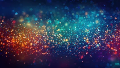 Deurstickers Glittering red to blue gradient bokeh background, perfect for festive and celebratory designs. © StockWorld