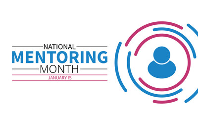 National Mentoring Month in January. Education concept. Banner, poster, card, background design.  Vector illustration.