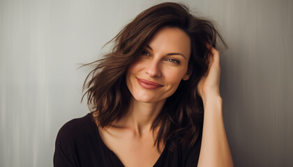 Fototapeta premium Lifestyle Bliss: A Young Adult Woman Embracing Relaxation and Skin Care, Exuding Beauty and Perfection