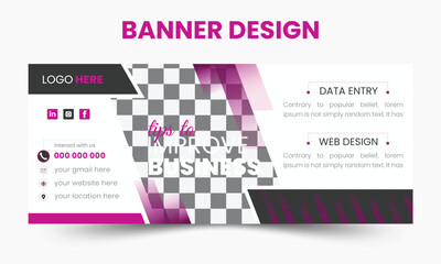 Modern banner design or  header background template in vector.  Horizontal header web banner design.