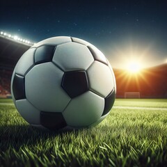 Fototapeta premium Images of football such as a ball, blocking a goal stadium and football and everything related to the sport of football