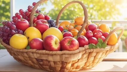fresh fruits in basket