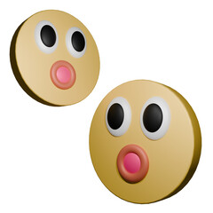 3d smiley wow face emoji wow icon png
