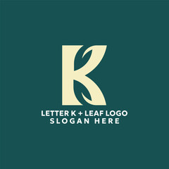 Professional Letter k leaf logo vector design