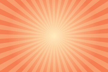Obraz premium Pink orange retro vintage style background with sun rays. Corel color sunburst background. Vector illustration