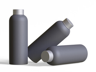 Bottle thumbler realistic render 3D illustration, mockup logo presentation realistic texture