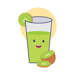 kiwi fruit juice vector illustration