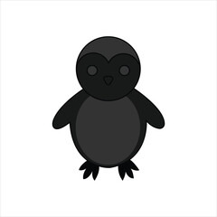 penguin standing silhouette vector illustration