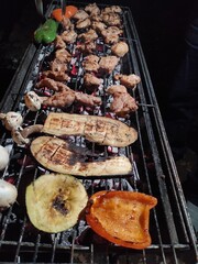 grilled meat on the grill