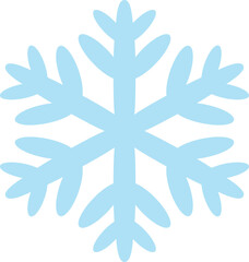 Simple cute blue snowflake vector illustration, isolated clip art element for the winter, hand drawn