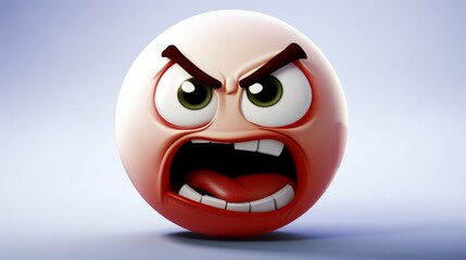 Angry Face Emoji. A face with a frowning mouth and eyes and eyebrows scrunched downward in anger
