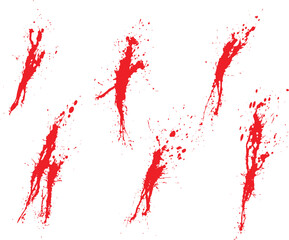 Red horror blood ink splatter background set