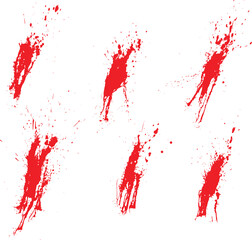 Red ink blood splatter background set
