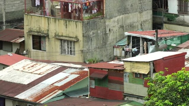 Living in poverty and rundown homes in Manila, Philippines, Southeast Asia 