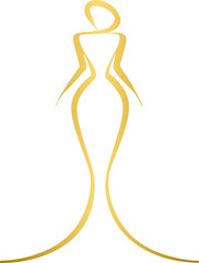 Golden women dress beauty fashion shop logo design