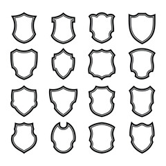 Set of shield badge vector - obrazy, fototapety, plakaty