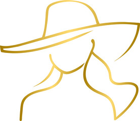 Golden women dress beauty fashion shop logo design