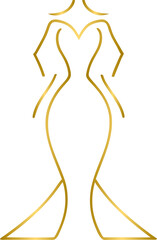 Golden women dress beauty fashion shop logo design